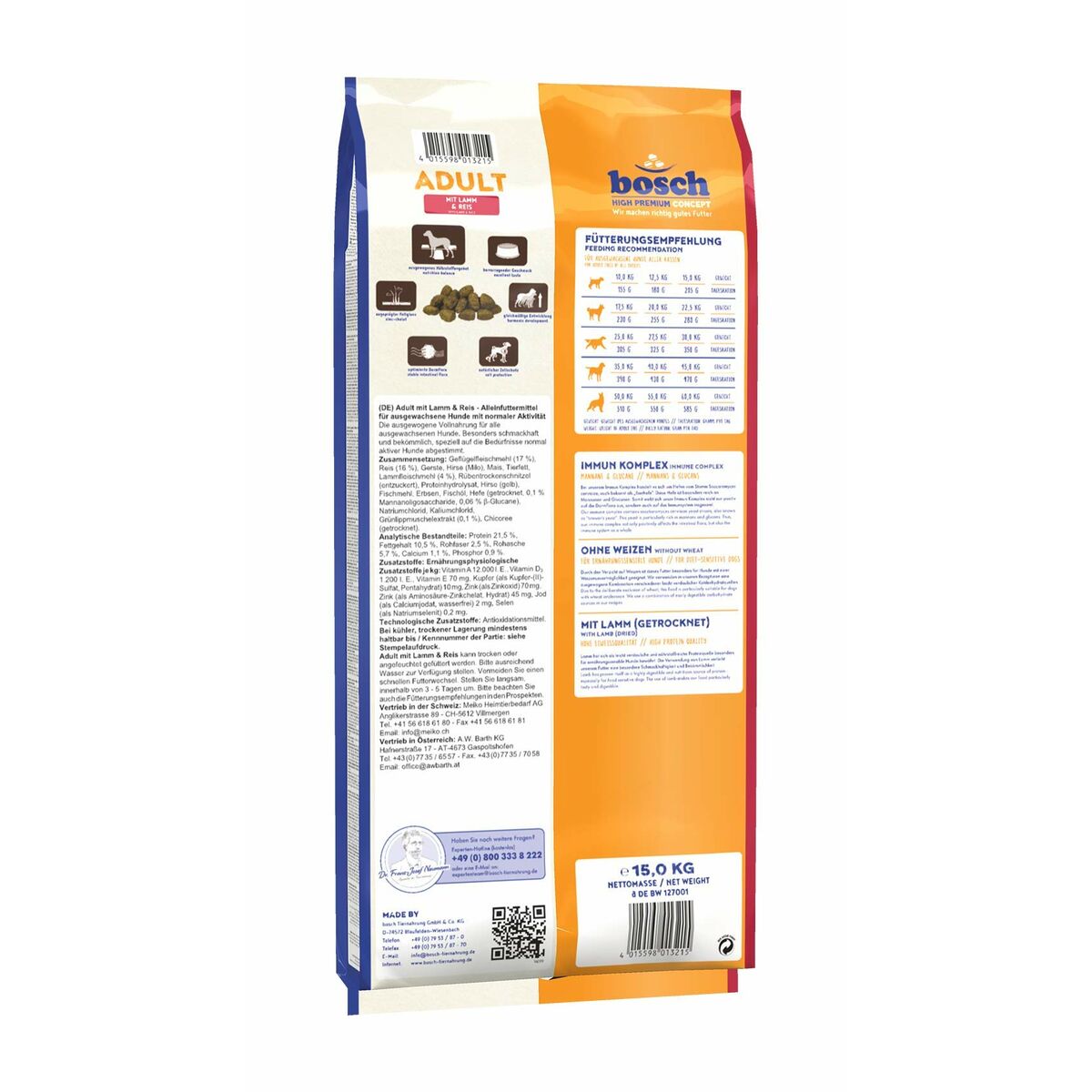 Pienso BOSCH Adulto Cordero Arroz 15 kg