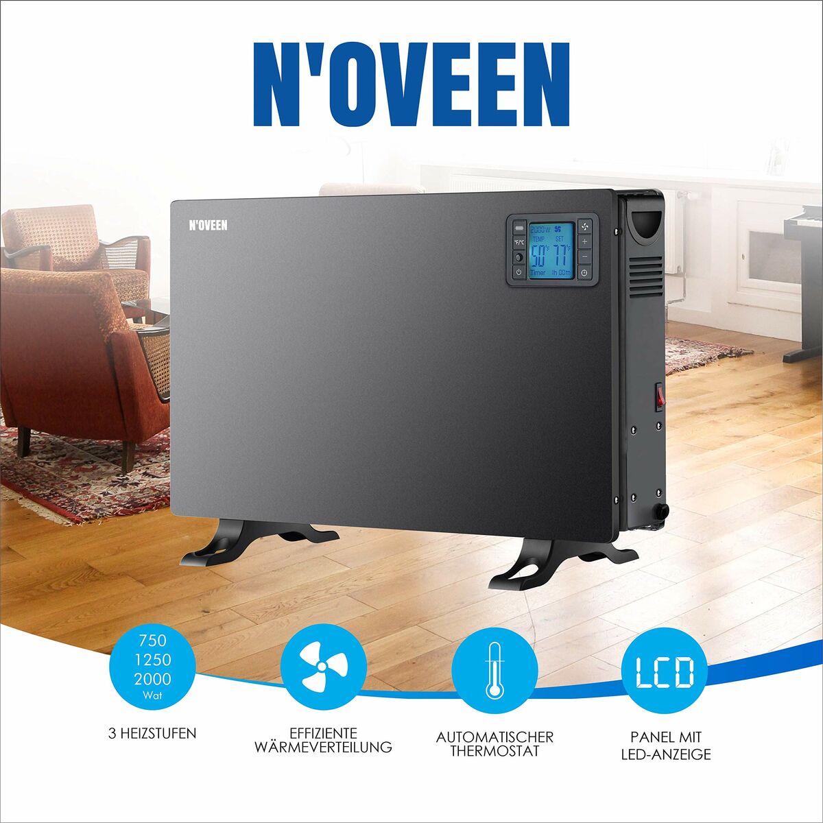 Calefactor N'oveen CH7100 Negro 2000 W