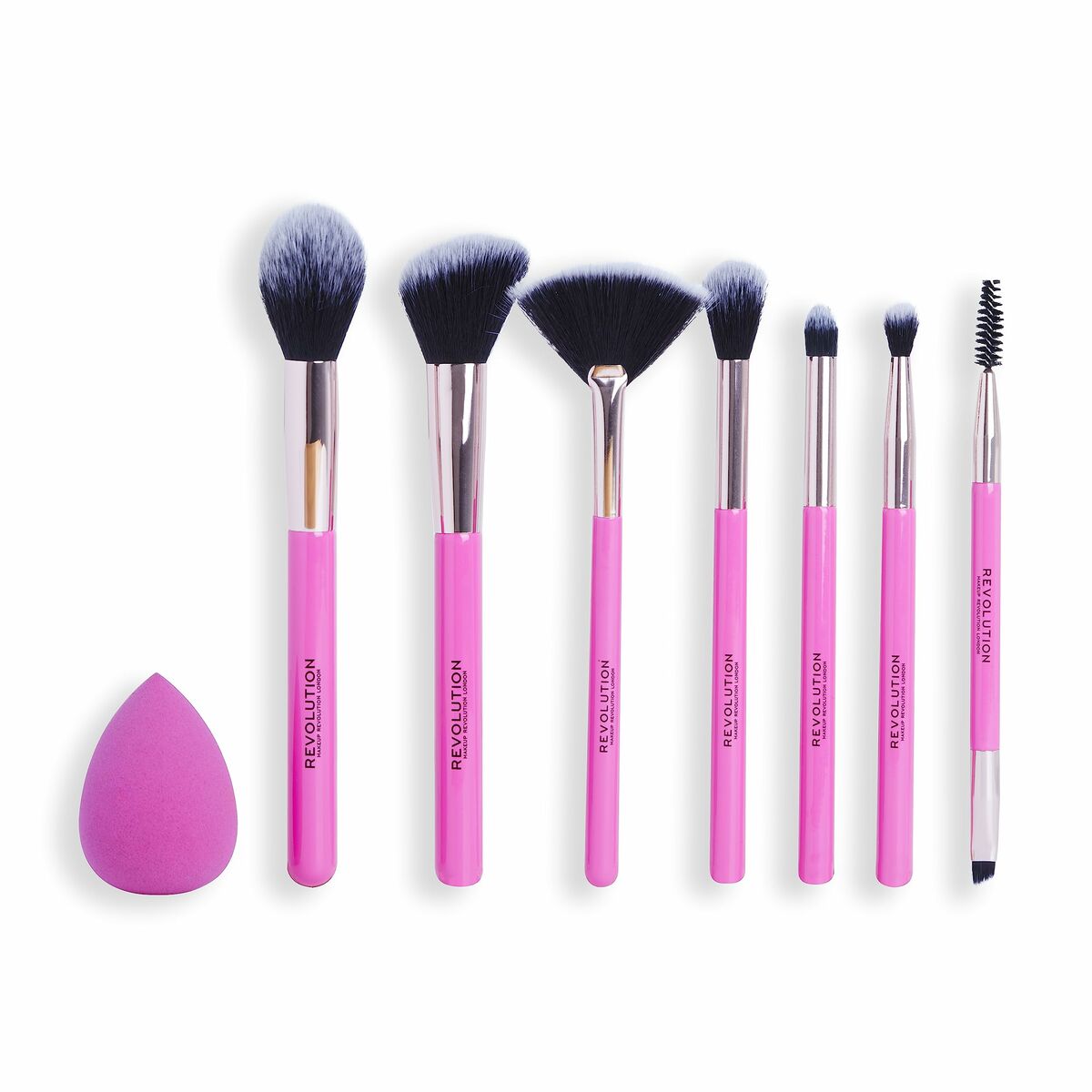 Set de Brochas de Maquillaje Revolution Make Up The Brush Edit Rosa 8 Piezas