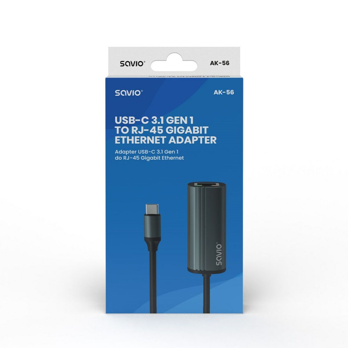 Adaptador USB-C a Ethernet Savio AK-56