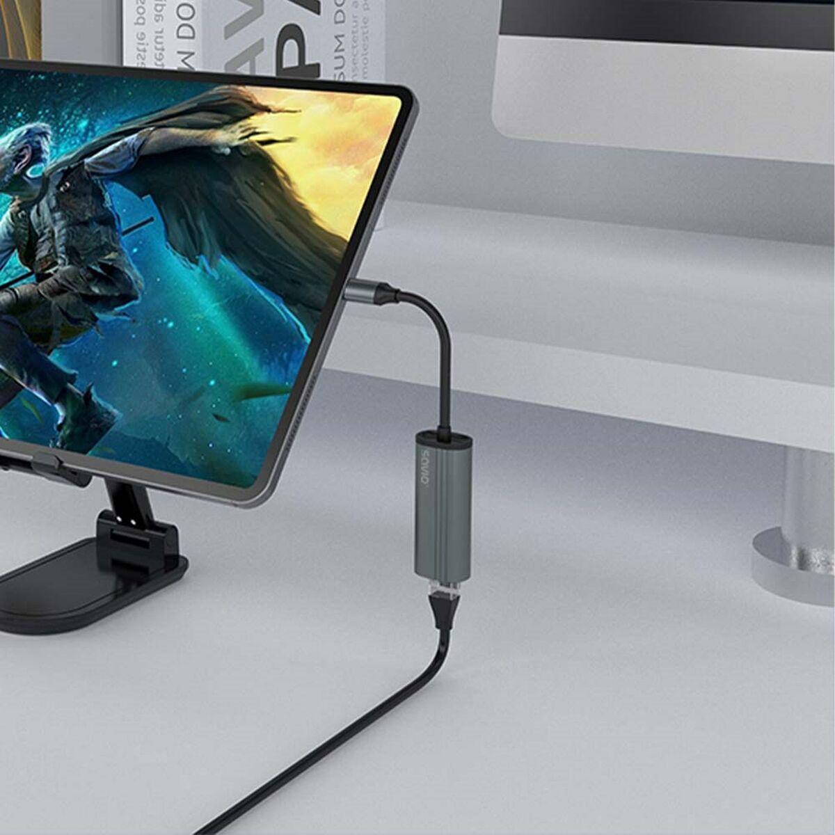 Adaptador USB-C a Ethernet Savio AK-56