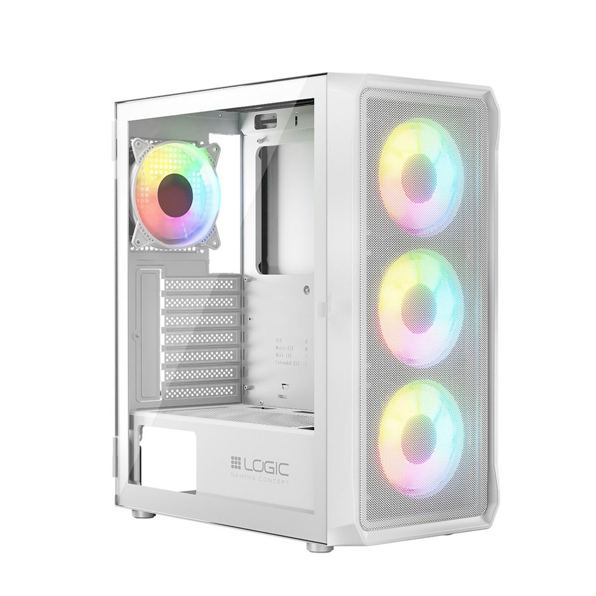 Caja Semitorre ATX Logic PORTOS ARGB Blanco Negro
