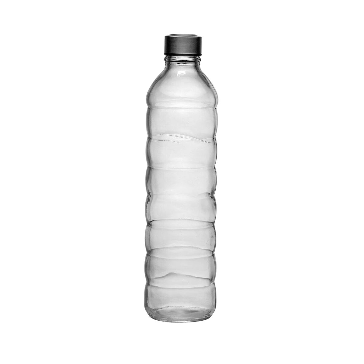 Botella Versa Transparente Vidrio Aluminio 1,22 L 8,5 x 33,2 x 8,5 cm