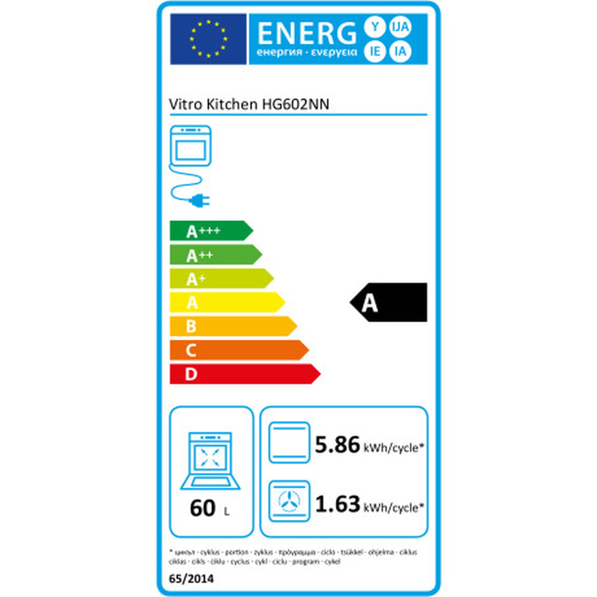 Horno de Gas Vitrokitchen HG602NN 60 L
