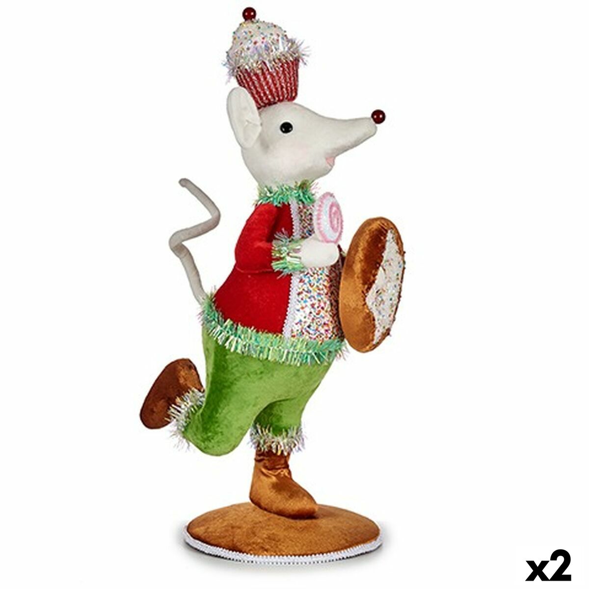 Figura Decorativa Krist+ Ratón 20 x 55 x 24 cm (2 Unidades)