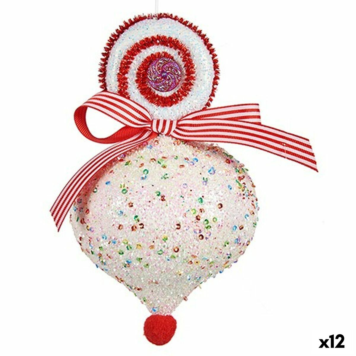 Adorno Navideño Krist+ Blanco Rojo Lágrima 11 x 17 x 11 cm (12 Unidades)