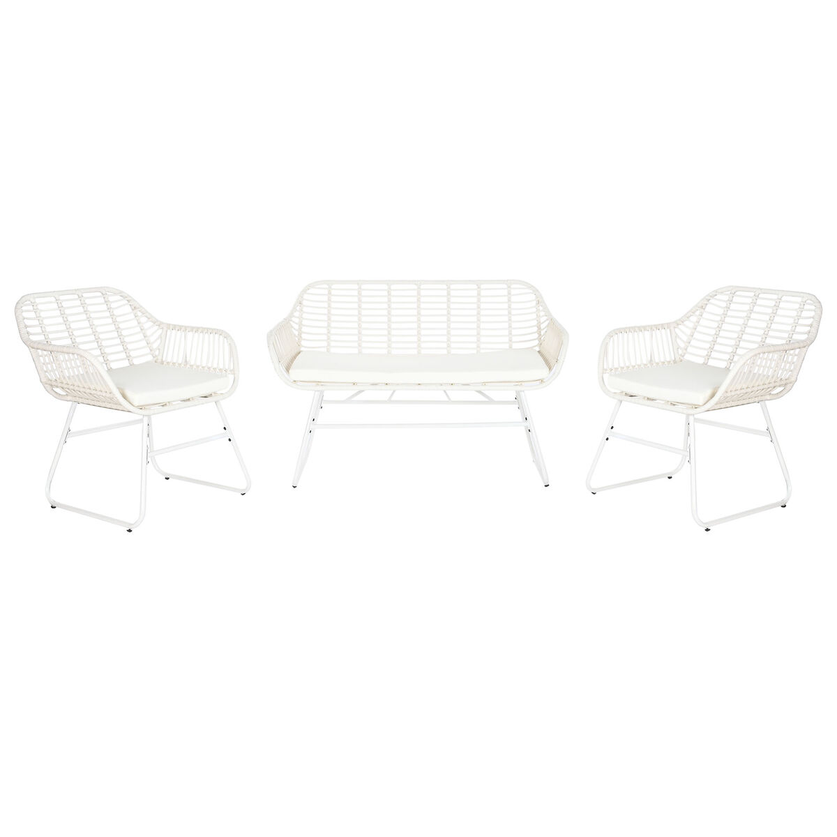 Muebles de Jardín DKD Home Decor Blanco 124 x 74 x 84 cm (4 Piezas)