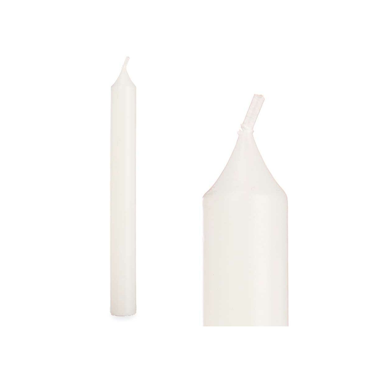 Set de Velas Acorde Blanco 2 x 2 x 20 cm 8,5 x 21 x 4,5 cm (12 Unidades)