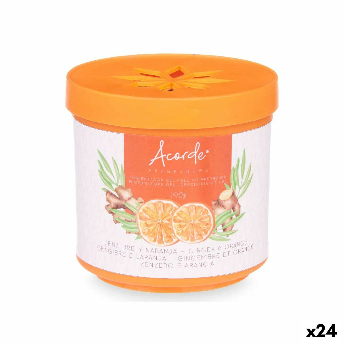 Ambientador Acorde Naranja Jengibre 190 g (24 Unidades)