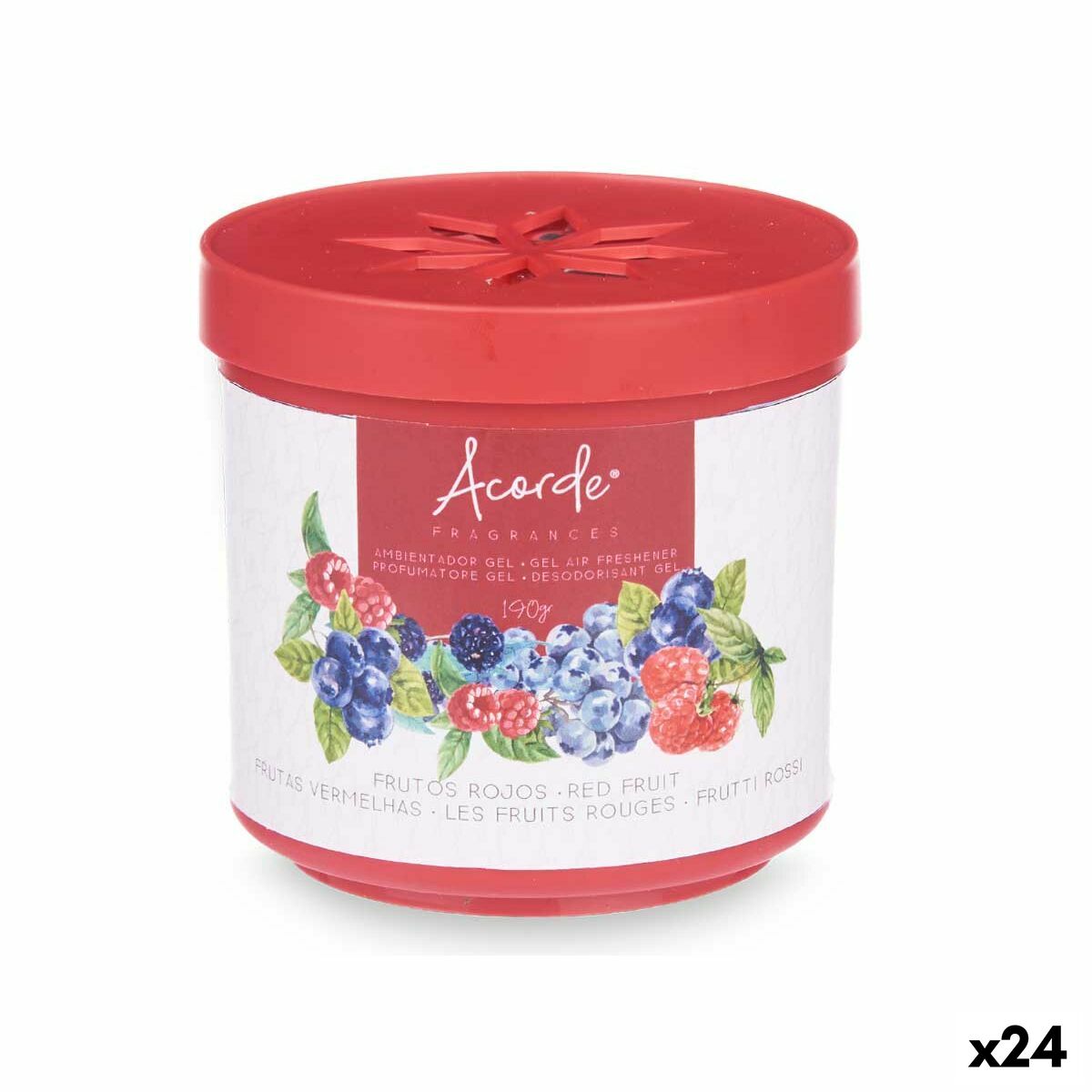 Ambientador Acorde Frutos rojos 190 g (24 Unidades)