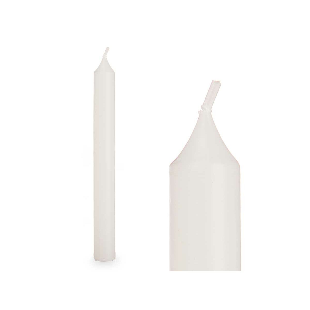 Set de Velas Acorde Blanco 2 x 2 x 15 cm 6 x 15 x 4 cm (12 Unidades)
