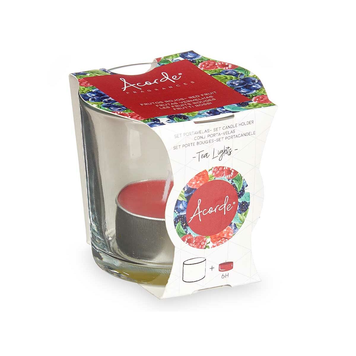 Vela Perfumada Acorde Tealight Frutos rojos (12 Unidades)