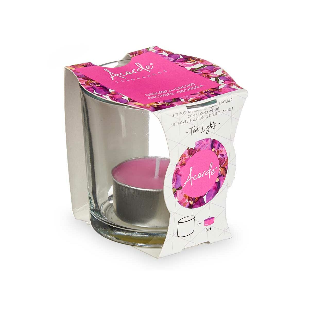 Vela Perfumada Acorde Tealight Orquídea (12 Unidades)