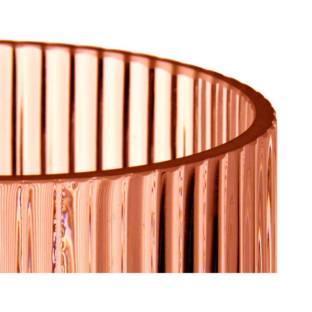 Jarrón Gift Decor Naranja Teja Cristal Rayas 8 x 23 x 8 cm (8 Unidades)