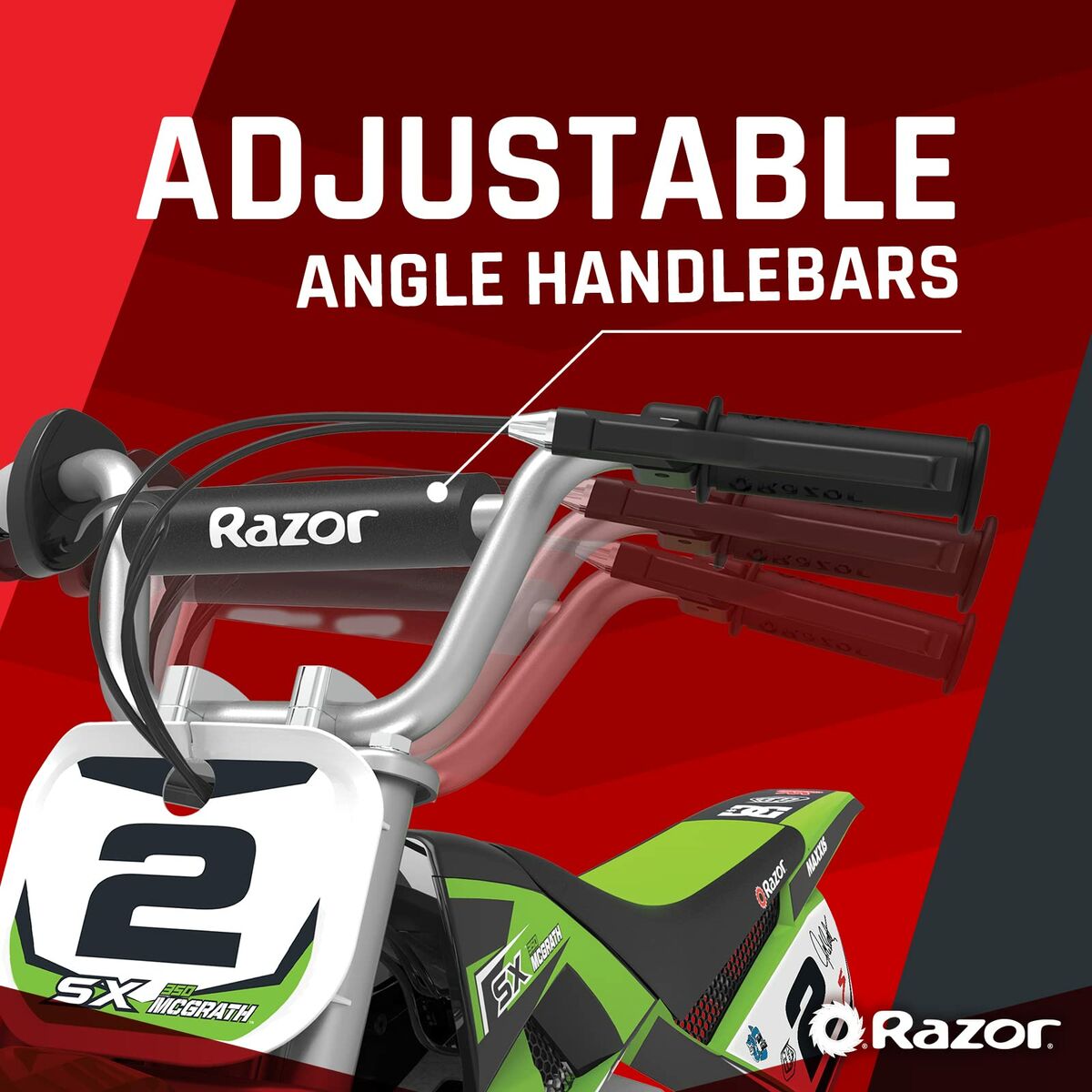 Moto Eléctrica para Niños Razor Dirt Rocket SX350 McGrath Blanco Negro Verde Gris