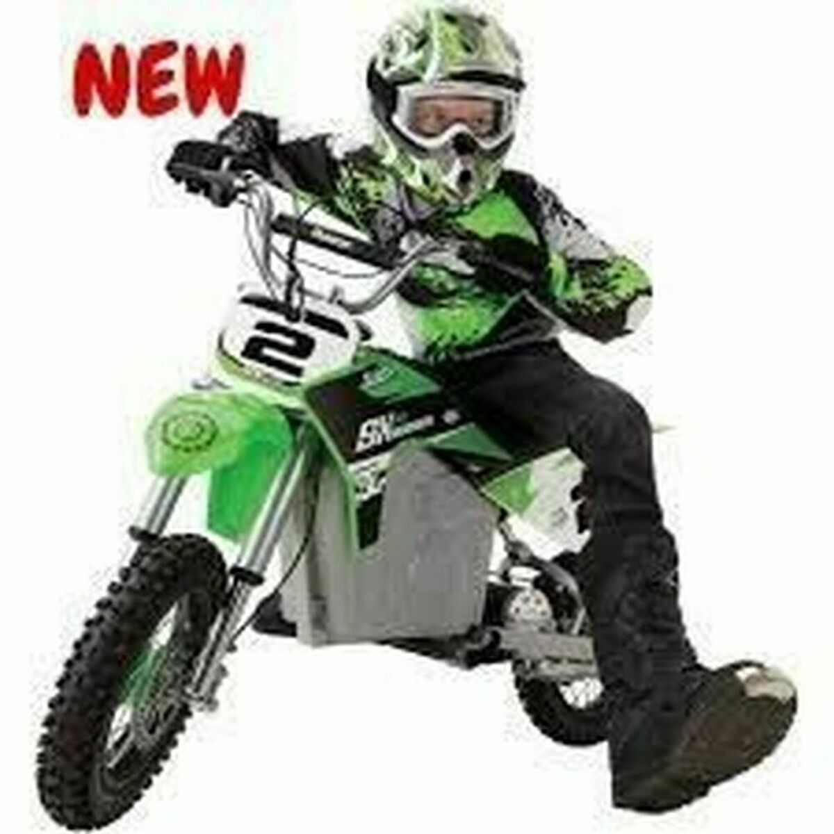 Moto Eléctrica para Niños Razor Dirt Rocket SX350 McGrath Blanco Negro Verde Gris