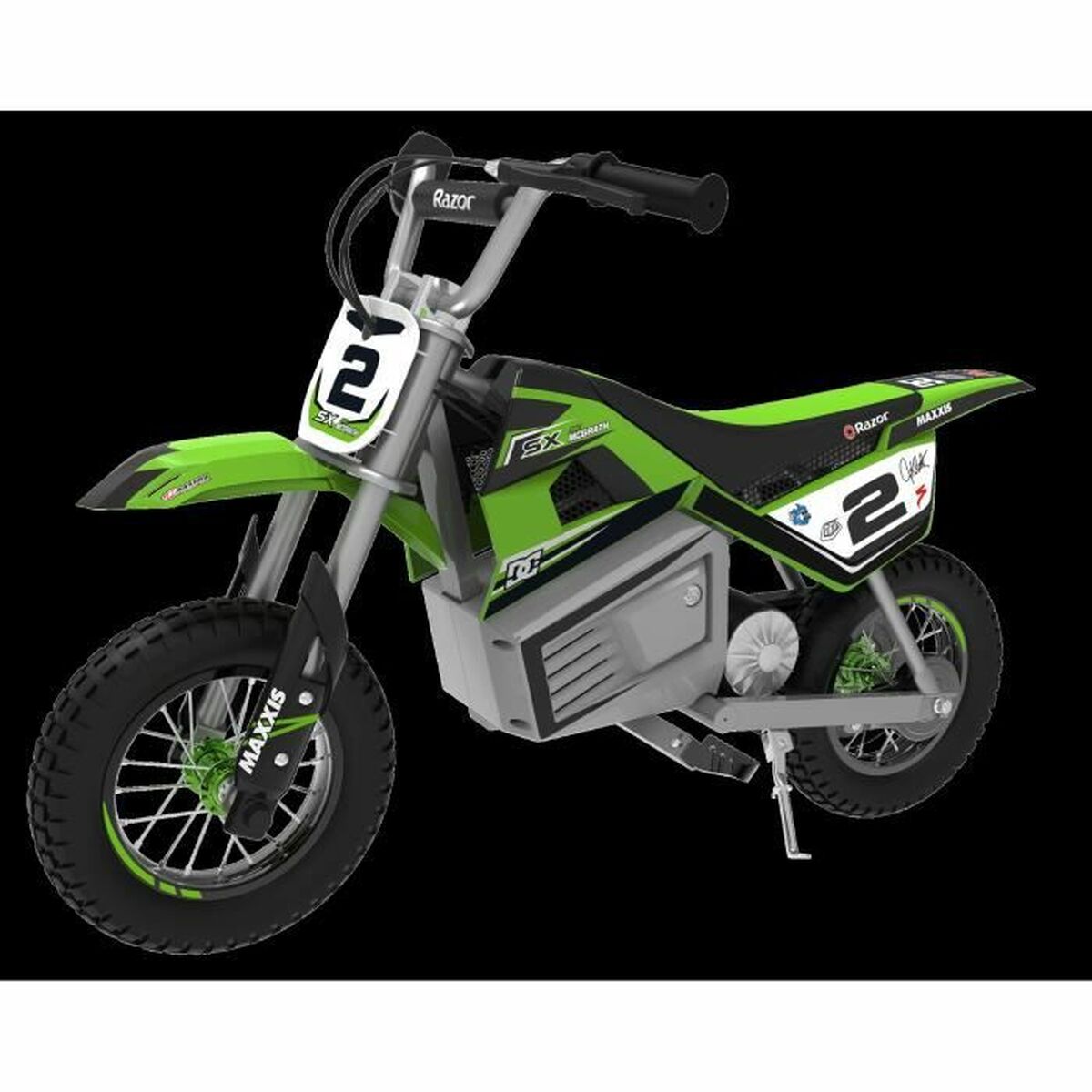 Moto Eléctrica para Niños Razor Dirt Rocket SX350 McGrath Blanco Negro Verde Gris