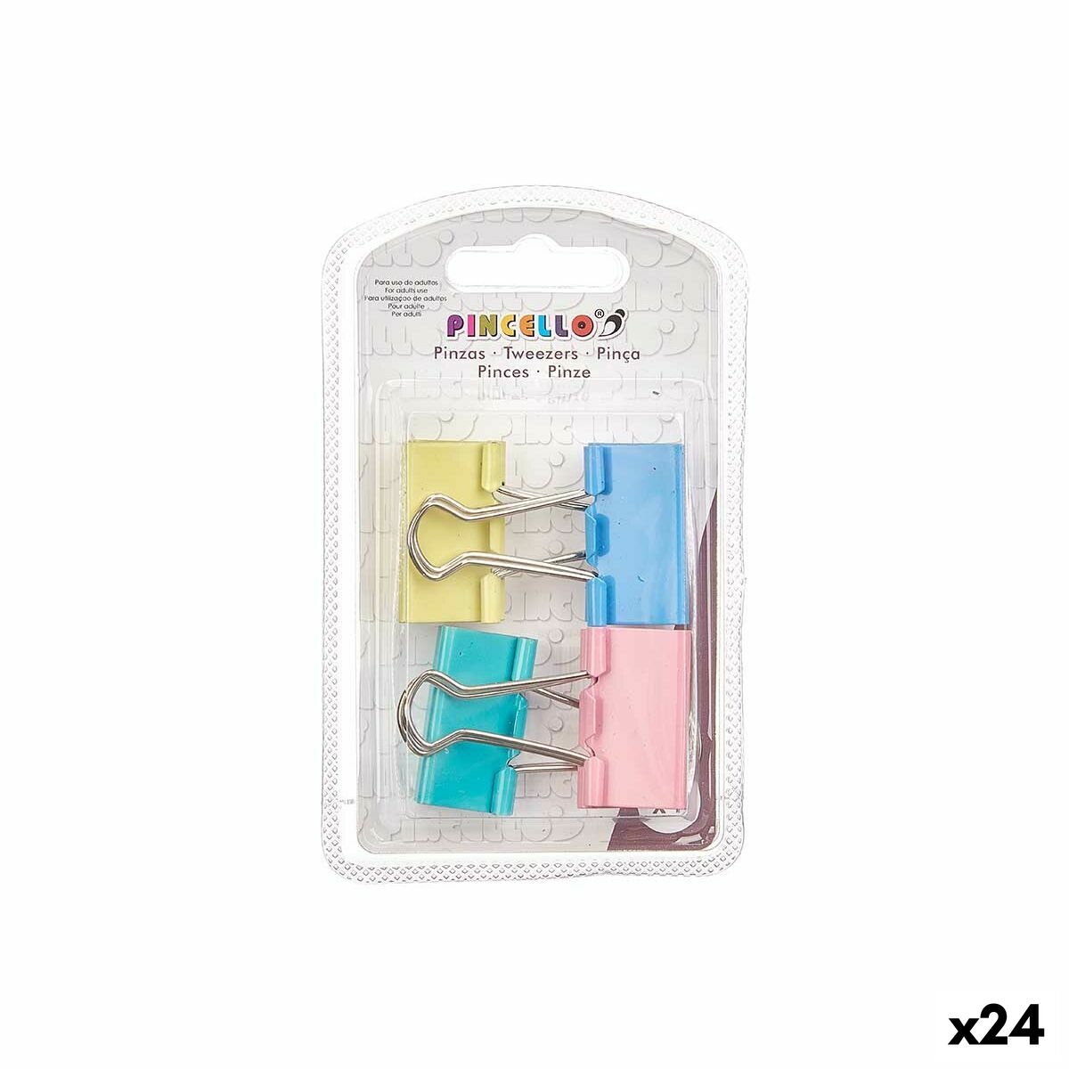 Pinzas Pincello Multicolor Metal Clip Grande (24 Unidades)