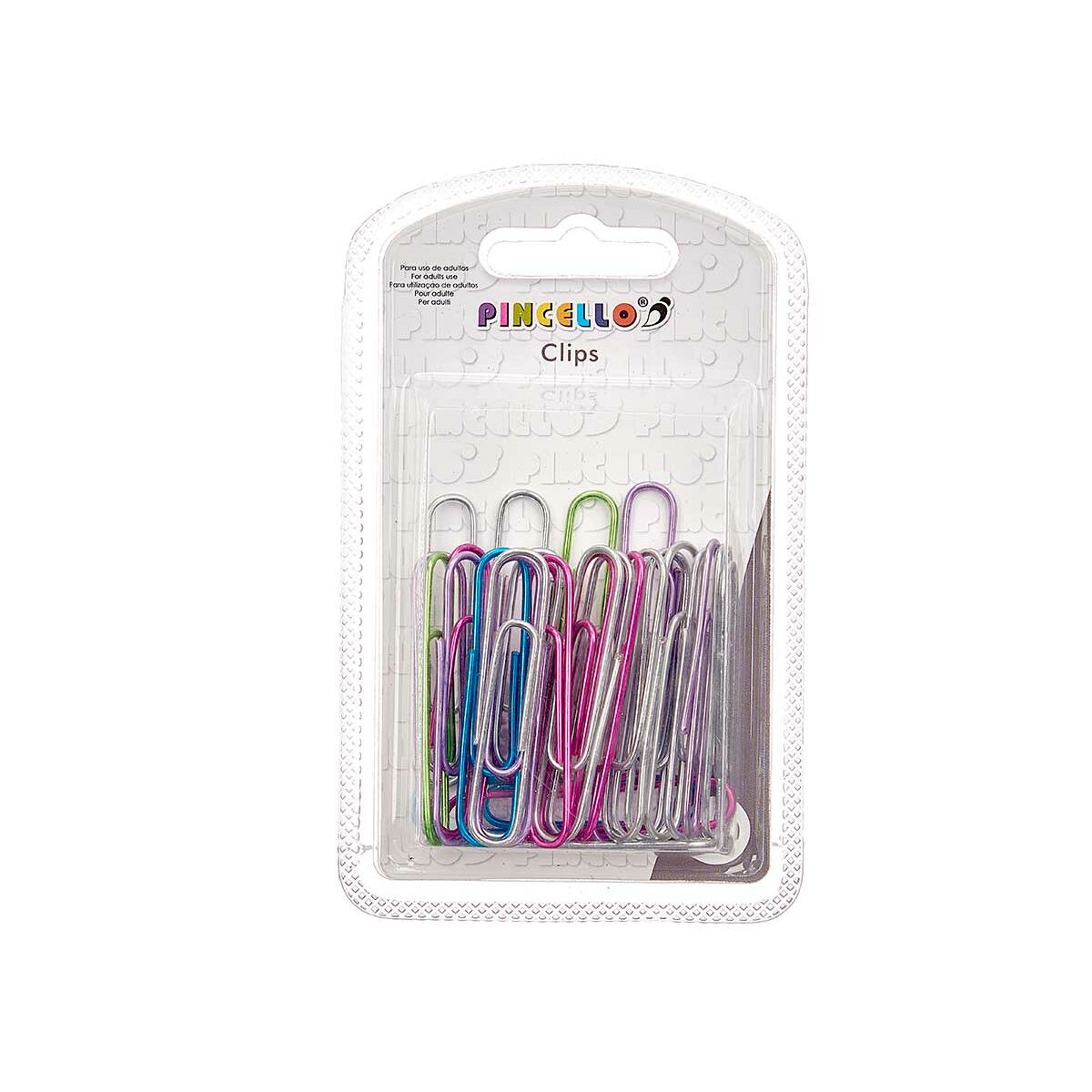 Clips Pincello Multicolor Metal Grande (24 Unidades)