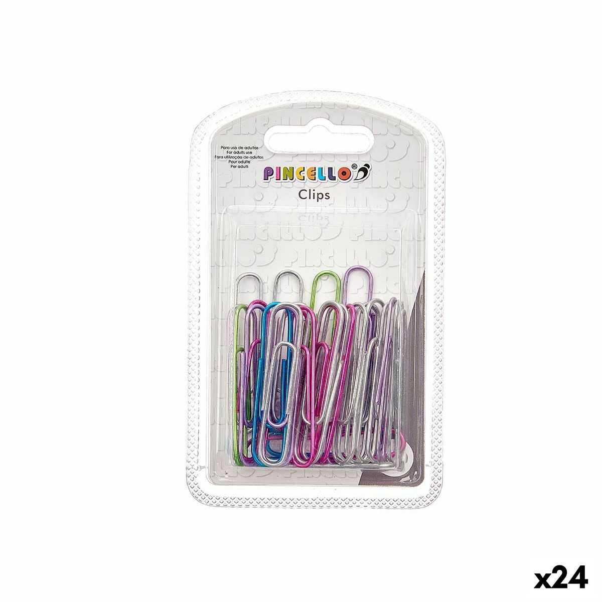 Clips Pincello Multicolor Metal Grande (24 Unidades)