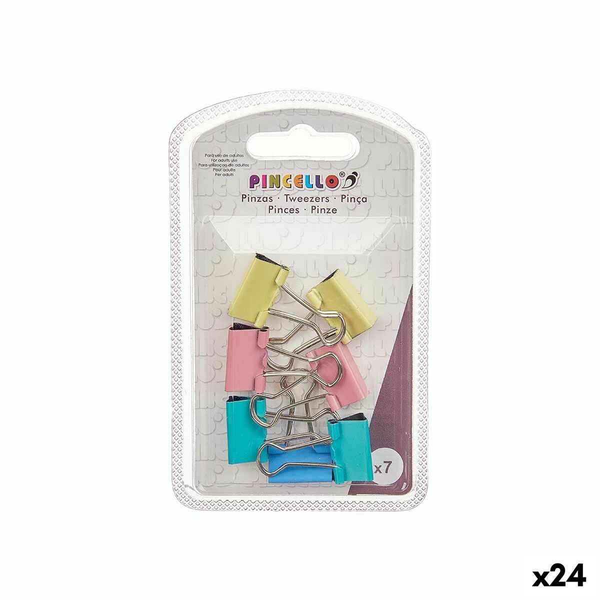 Pinzas Pincello Multicolor Metal Clip Pequeño (24 Unidades)