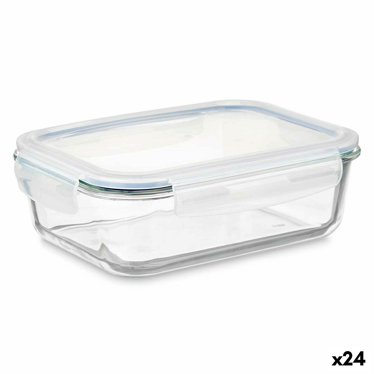 Fiambrera Vivalto Transparente Silicona Polipropileno Vidrio de Borosilicato 640 ml (24 Unidades)