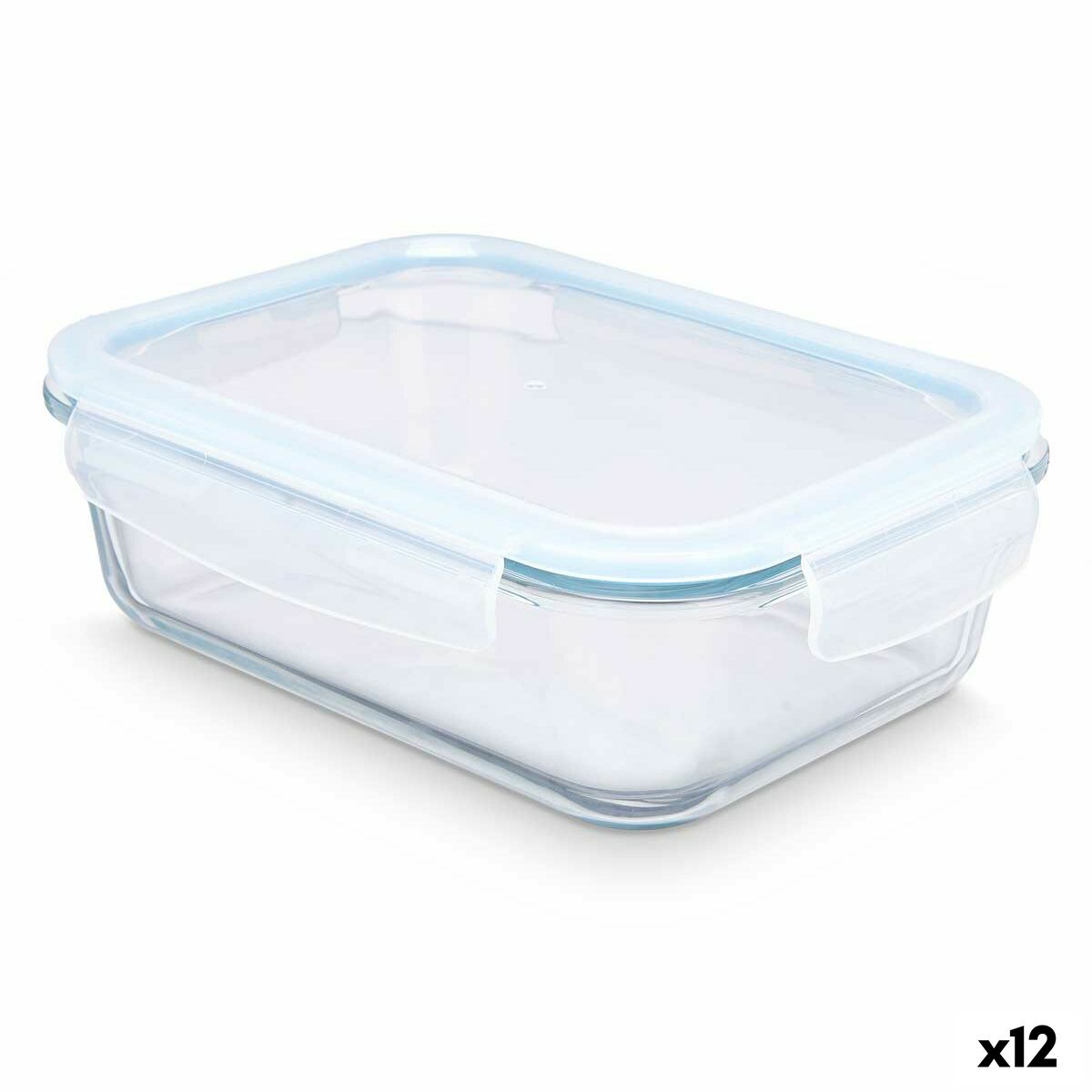 Fiambrera Vivalto Transparente Silicona Polipropileno Vidrio de Borosilicato 1,5 L (12 Unidades)