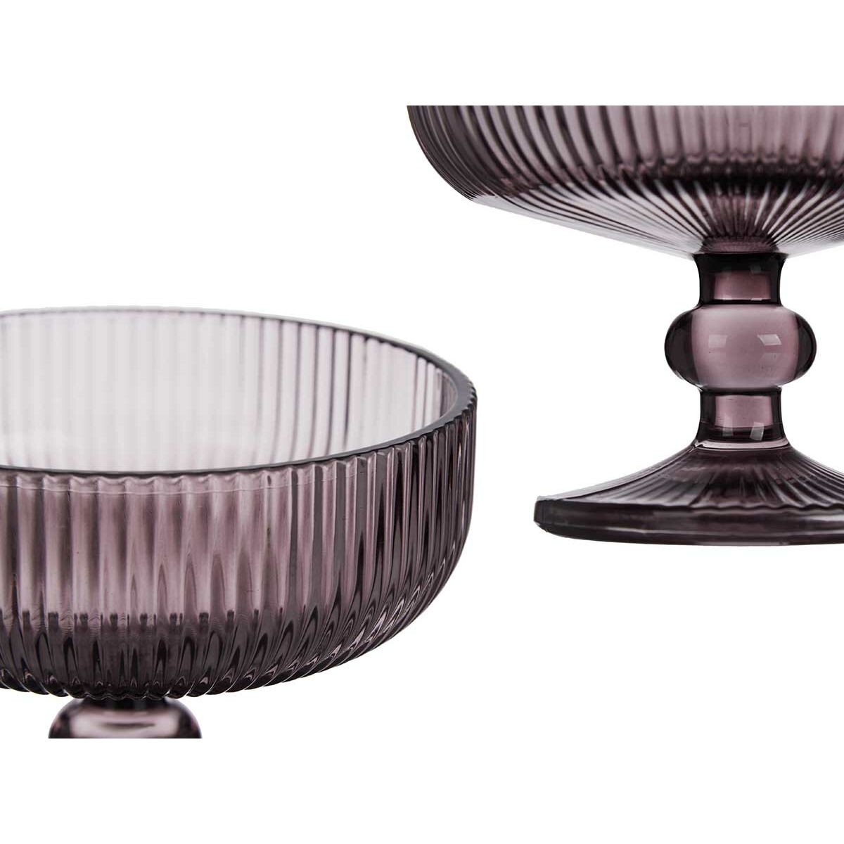 Copa de Helados y Batidos Vivalto Gris Rosa Vidrio 310 ml Rayas (6 Unidades)