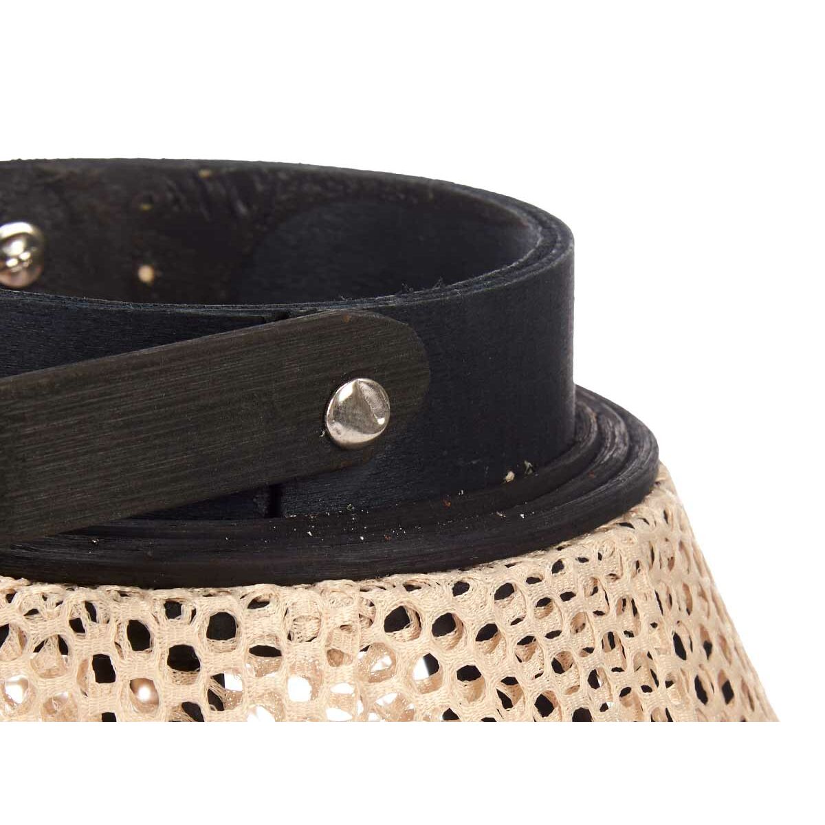 Farol Gift Decor Negro Beige Madera Tela Vidrio Farol 25 x 30 x 25 cm Con asa (2 Unidades)