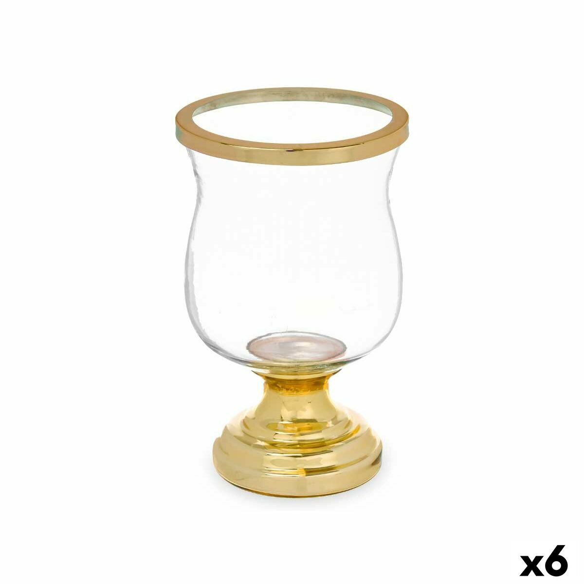 Portavelas Gift Decor Dorado Cristal Acero 15,5 x 26 x 15,5 cm Copa (6 Unidades)