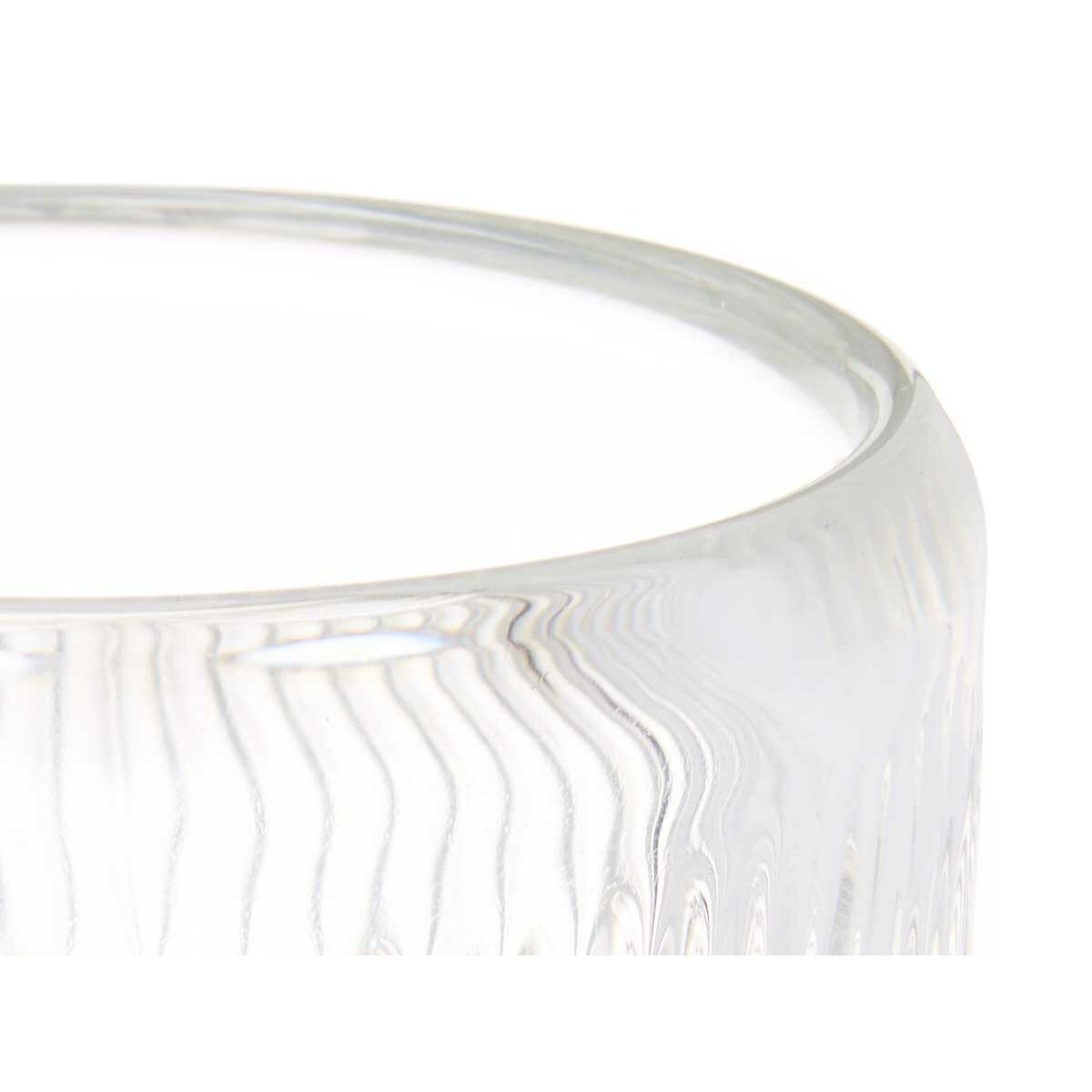 Portavelas Gift Decor Transparente Cristal 9 x 9,5 x 9 cm Rayas (12 Unidades)