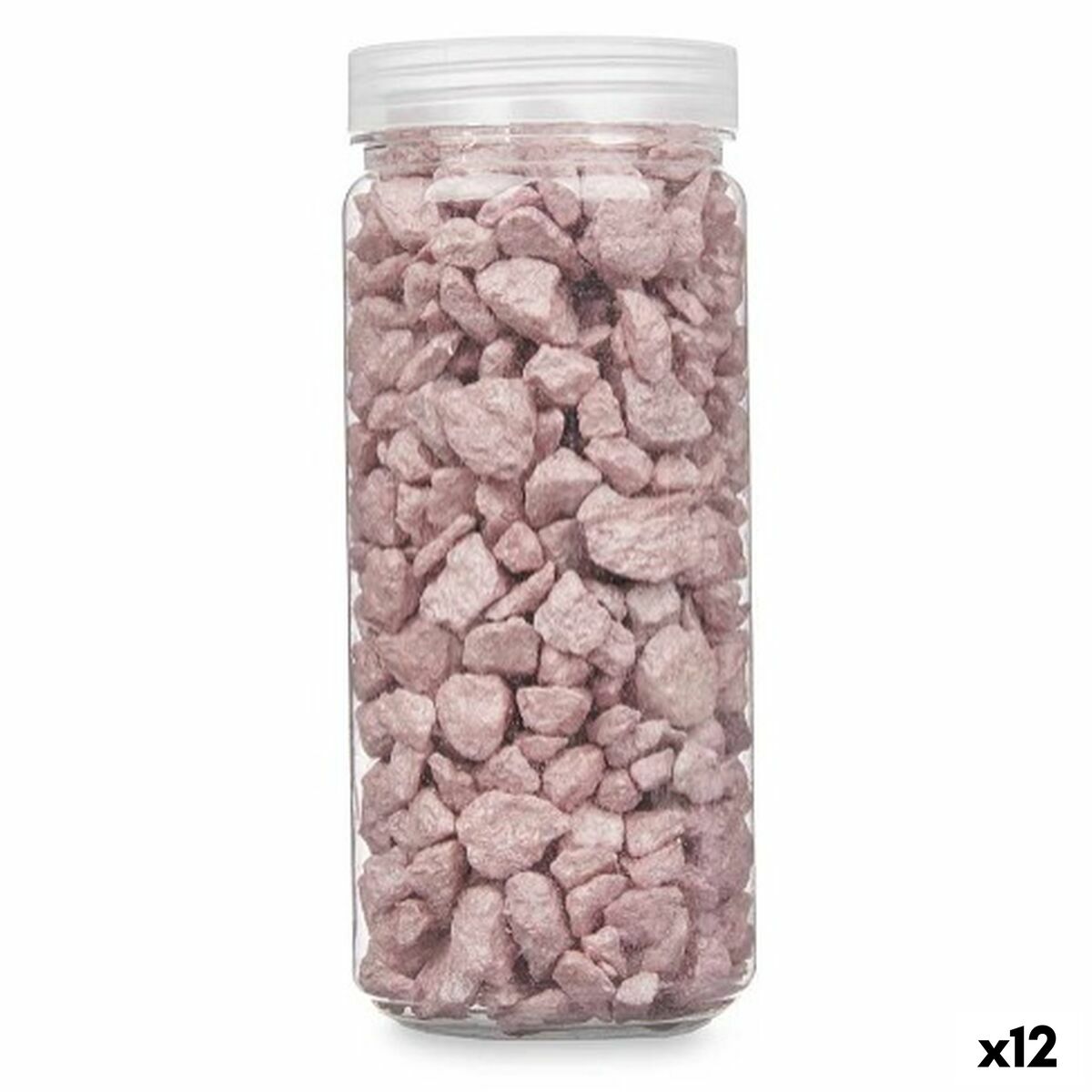 Piedras Decorativas Gift Decor Rosa 10 - 20 mm 700 g 6,2 x 15,3 x 6,2 cm 6,5 x 15,8 x 6,5 cm (12 Unidades)