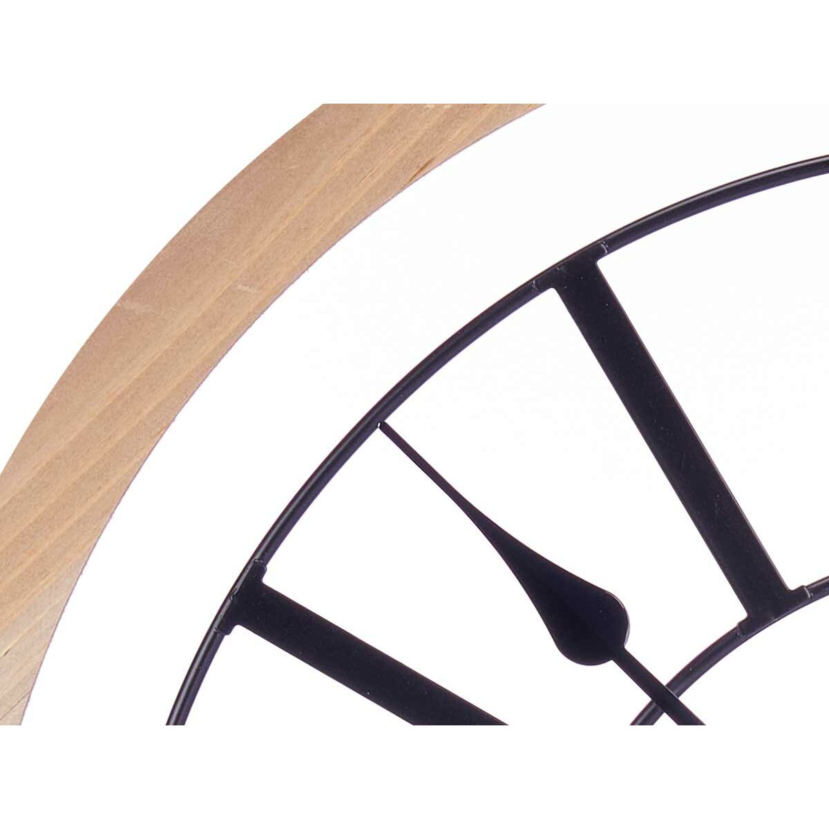 Reloj de Pared Gift Decor Negro Madera Metal Madera MDF 60 x 60 x 4,5 cm (4 Unidades)
