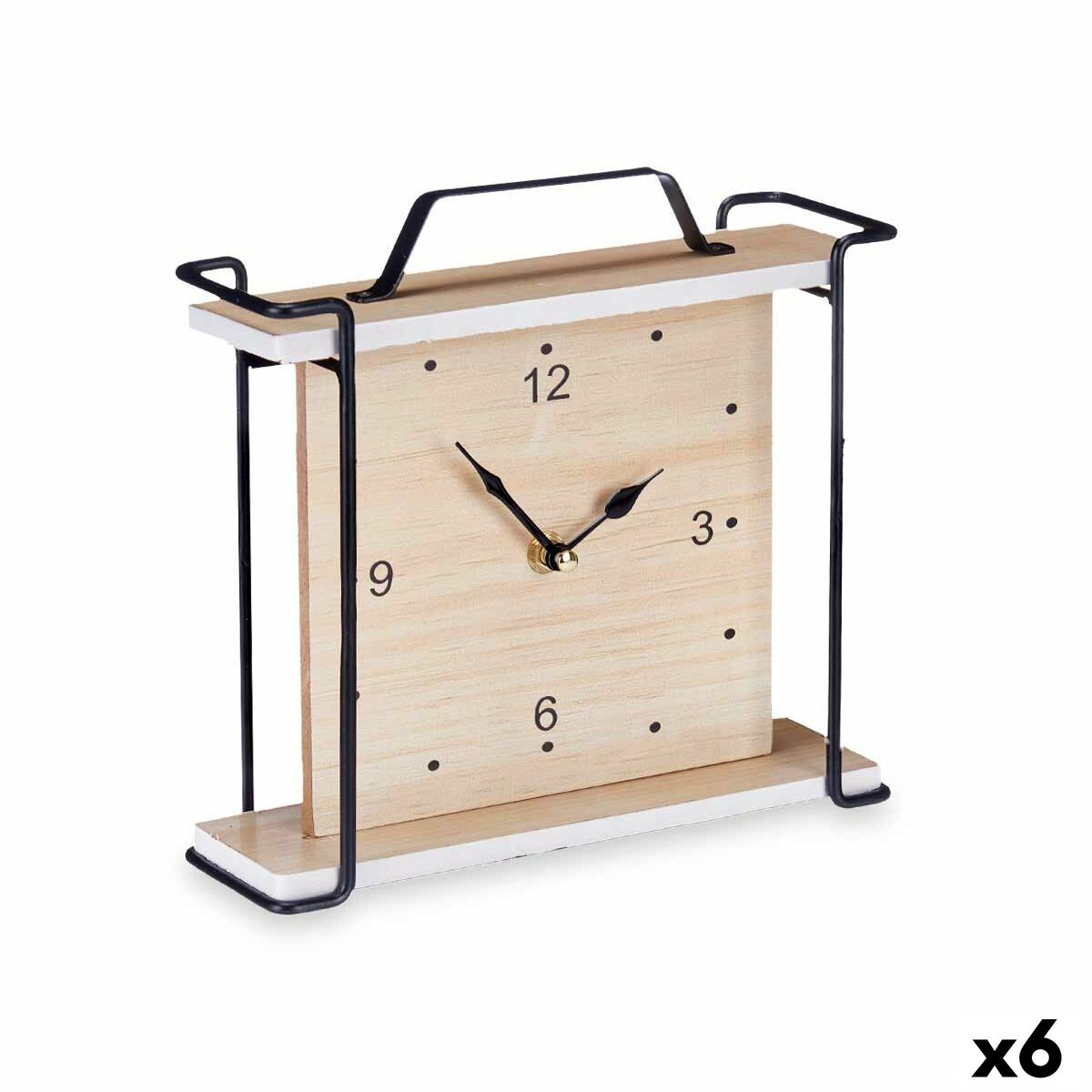 Reloj de Mesa Gift Decor Negro Madera (6 Unidades)