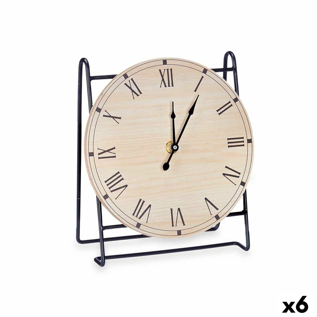 Reloj de Mesa Gift Decor Negro Madera (6 Unidades)