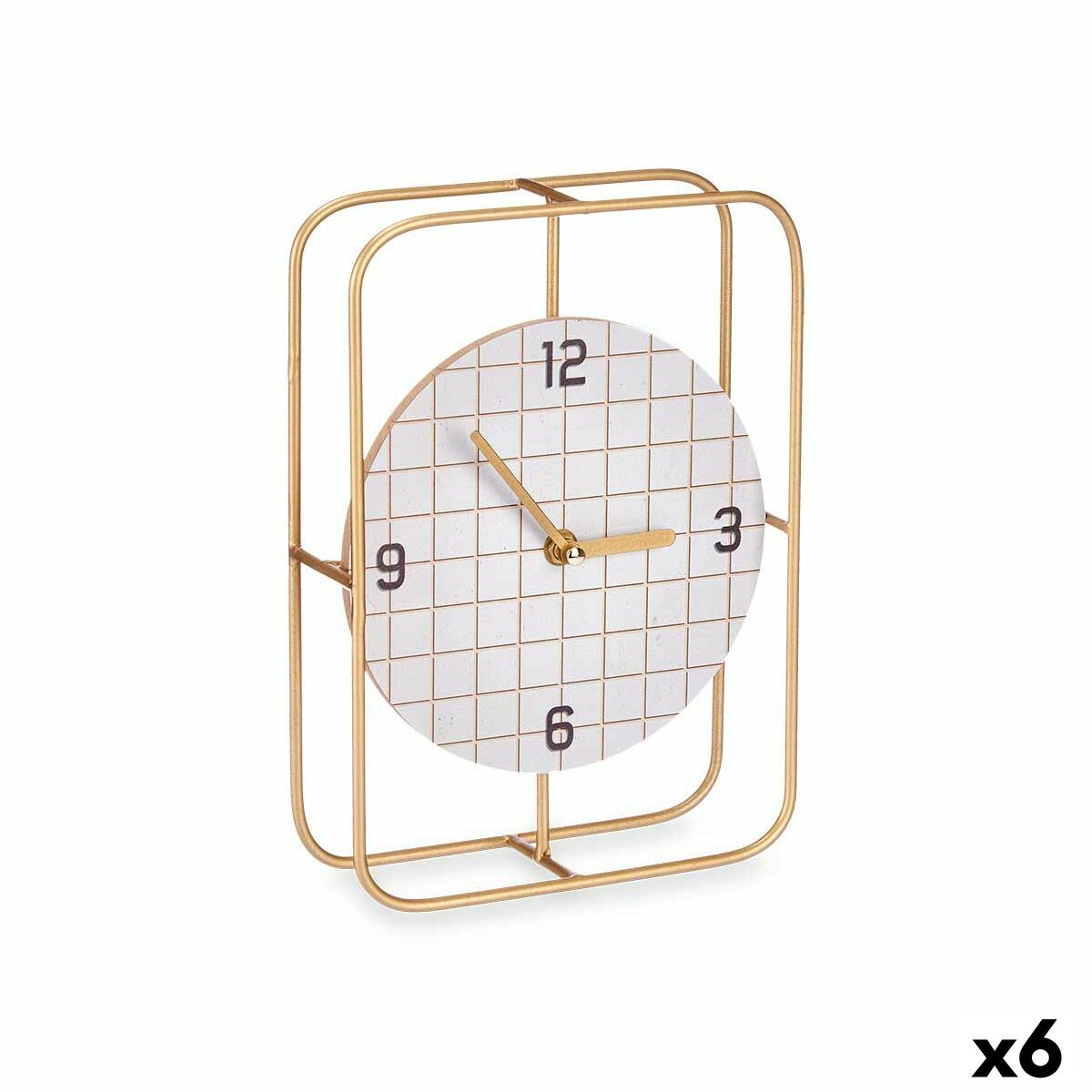 Reloj de Mesa Gift Decor Negro Madera A cuadros (6 Unidades)