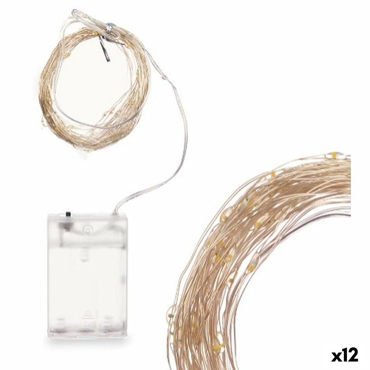 Guirnalda de Luces LED Gift Decor Blanco Luz cálida 10,4 m 16 x 10 x 6 cm (12 Unidades)