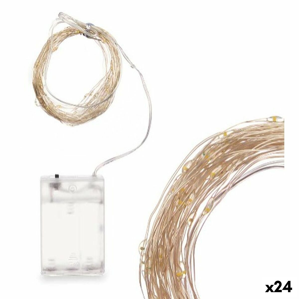 Guirnalda de Luces LED Gift Decor Blanco Luz cálida 5,4 m 16 x 10 x 6 cm (24 Unidades)