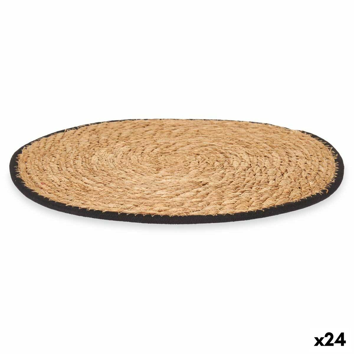 Salvamantel Kinvara Negro Algodón Algas marinas 35 x 0,6 x 35 cm (24 Unidades)