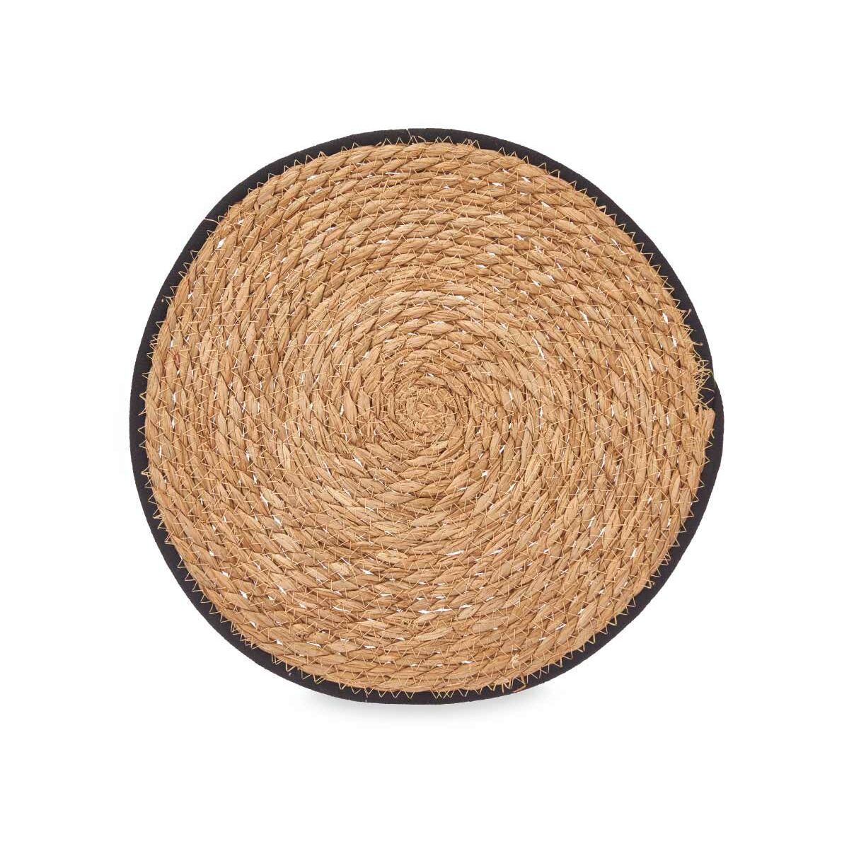 Salvamantel Kinvara Negro Algodón Algas marinas 35 x 0,6 x 35 cm (24 Unidades)