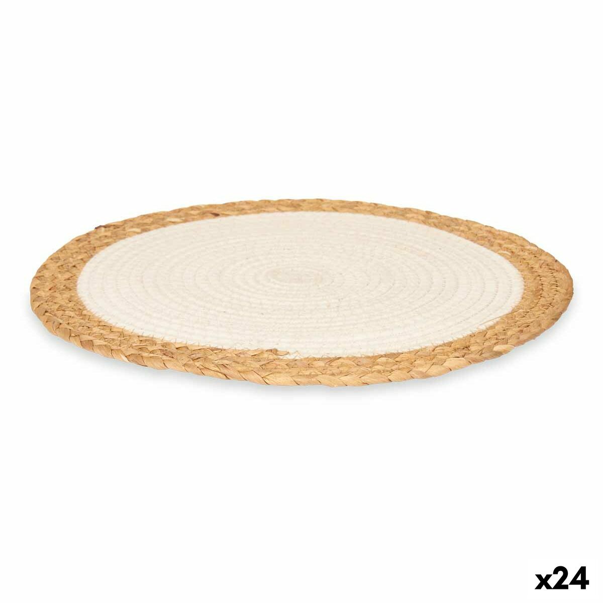 Salvamantel Kinvara Blanco Marrón Algodón Algas marinas 35 x 0,6 x 35 cm (24 Unidades)