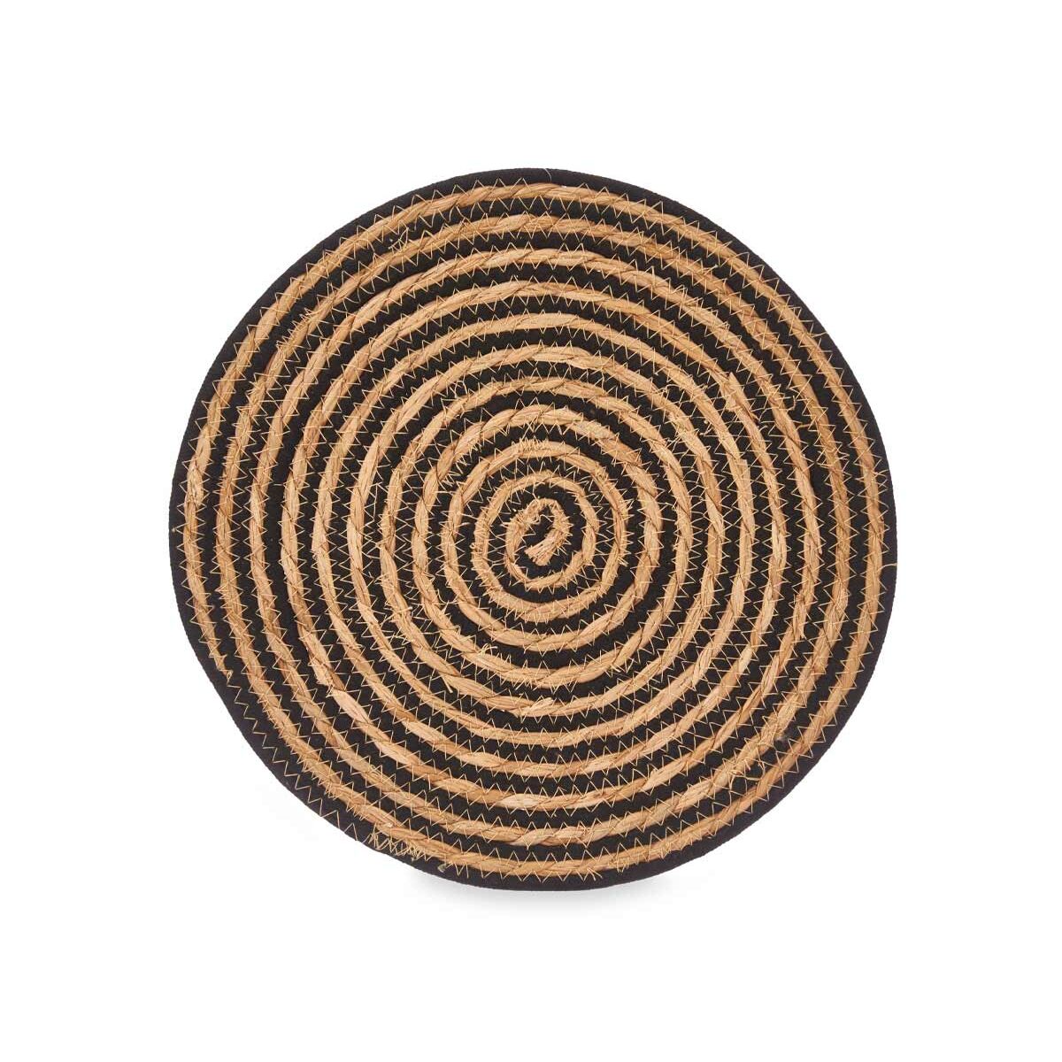 Salvamantel Kinvara Negro Algodón Algas marinas 35 x 0,6 x 35 cm (24 Unidades)