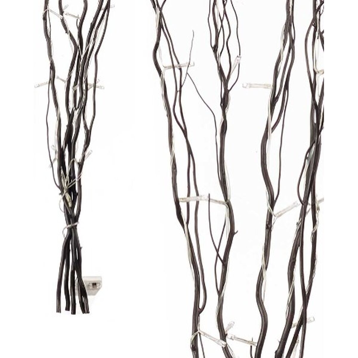 Ramilletes Gift Decor Negro Madera 20 x 90 x 6 cm Luz LED (12 Unidades)