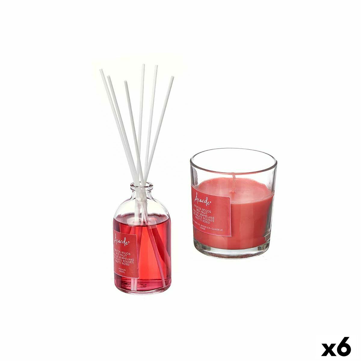 Set de Ambientadores Acorde Frutos rojos 100 ml (6 Unidades)
