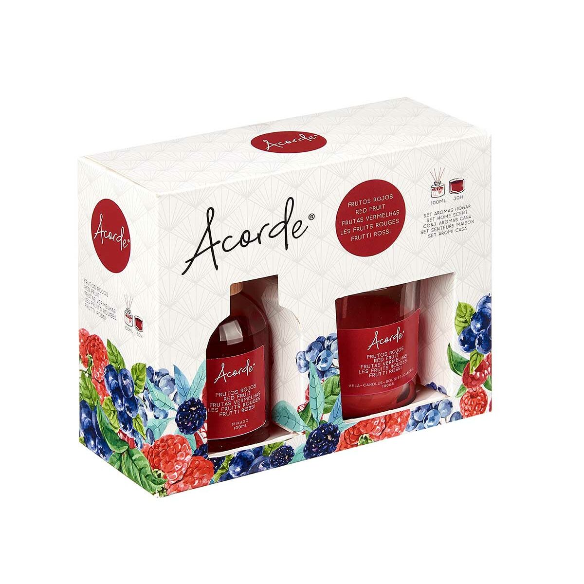 Set de Ambientadores Acorde Frutos rojos 100 ml (6 Unidades)