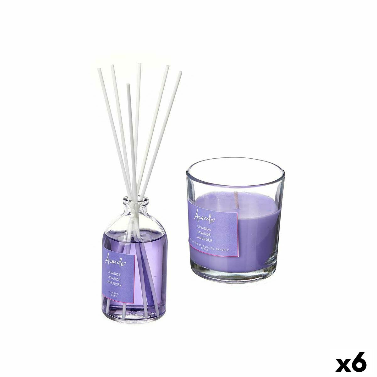 Set de Ambientadores Acorde Lavanda 100 ml (6 Unidades)