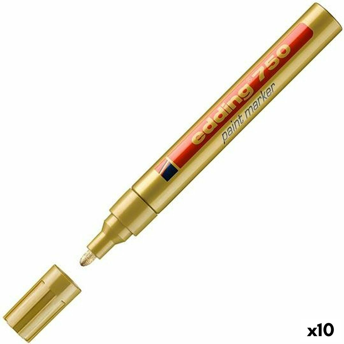 Rotulador permanente Edding 750 Dorado 10 Unidades 2-4 mm (10 Unidades)