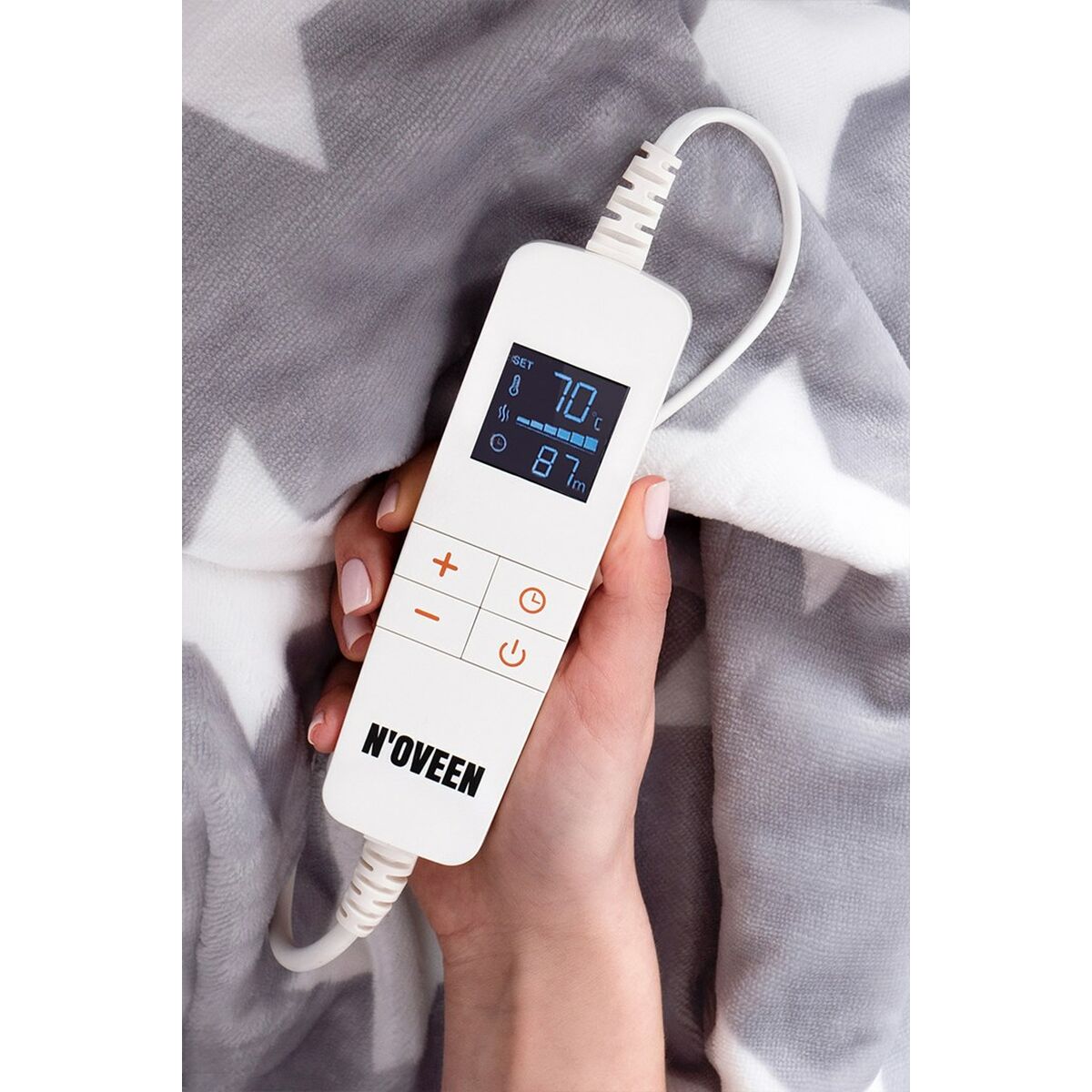 Manta Eléctrica N'oveen EB651                           180 x 130 cm Gris Estrellas