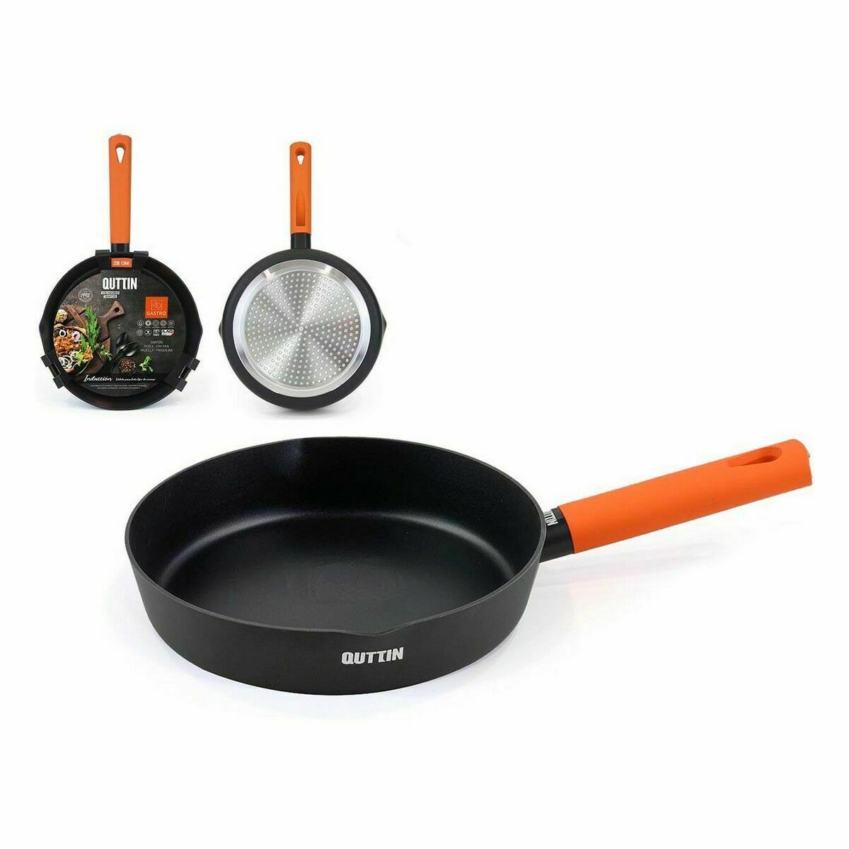 Sartén Quttin Gastro Negro Naranja 47 x 29,5 x 5,8 cm (6 Unidades)