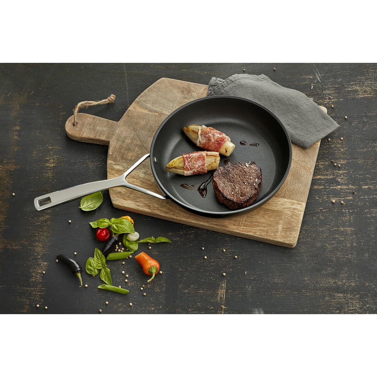 Sartén Antiadherente Demeyere Pro 5 Negro Acero Acero Inoxidable Aluminio Ø 28 cm